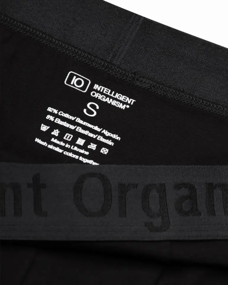 Чоловічі чорні боксери з бавовни - вид з середини - Intelligent Organism