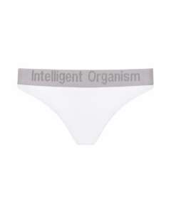 Жіночі білі стрінги з бавовни Intelligent Organism, вигляд спереду
