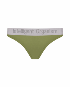 Жіночі зелені стрінги з бавовни Intelligent Organism, вигляд спереду