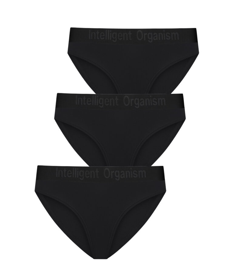 Набір жіночих чорних трусів сліпів з бавовни Intelligent Organism 3 штуки в упаковці