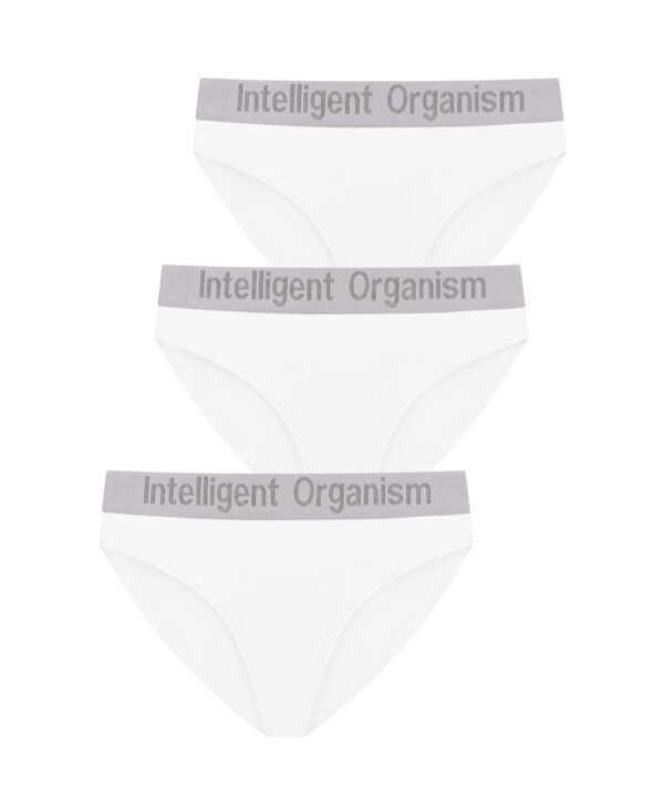 Набір жіночих білих трусів сліпів з бавовни Intelligent Organism 3 штуки в упаковці