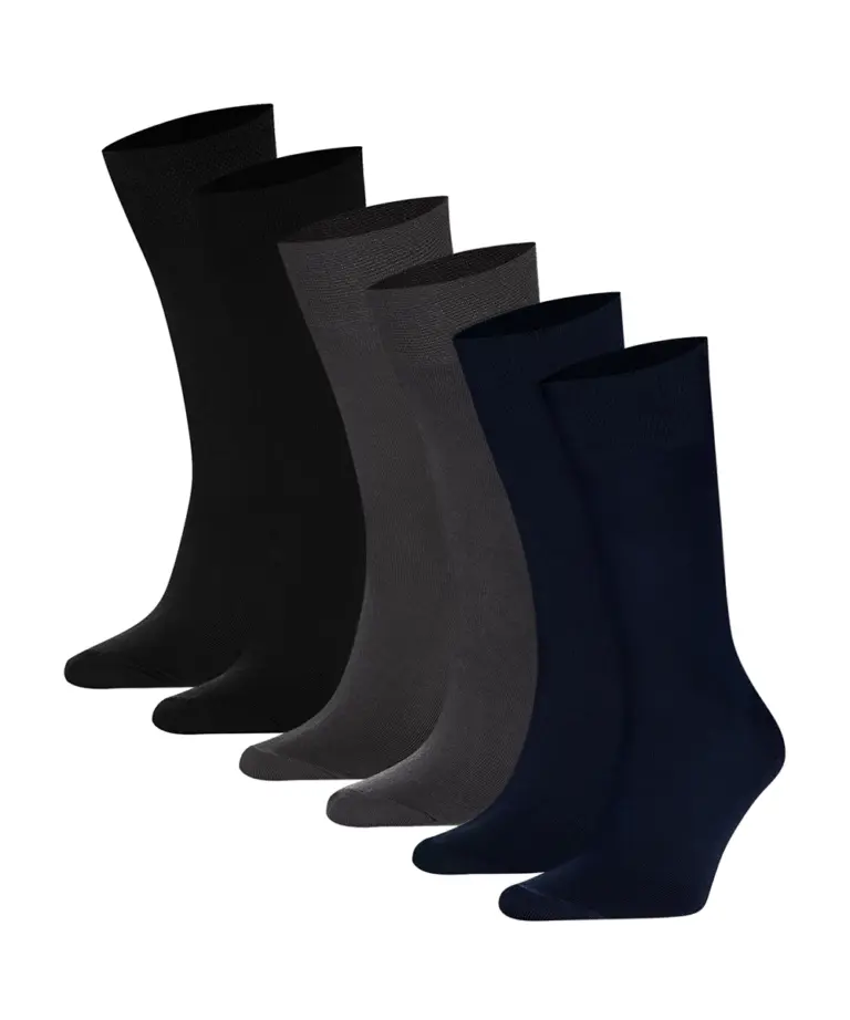 Шкарпетки Deep shade Style — набір з 6 пар у темно-сірому меланжевому, чорному, темно-синьому кольорі